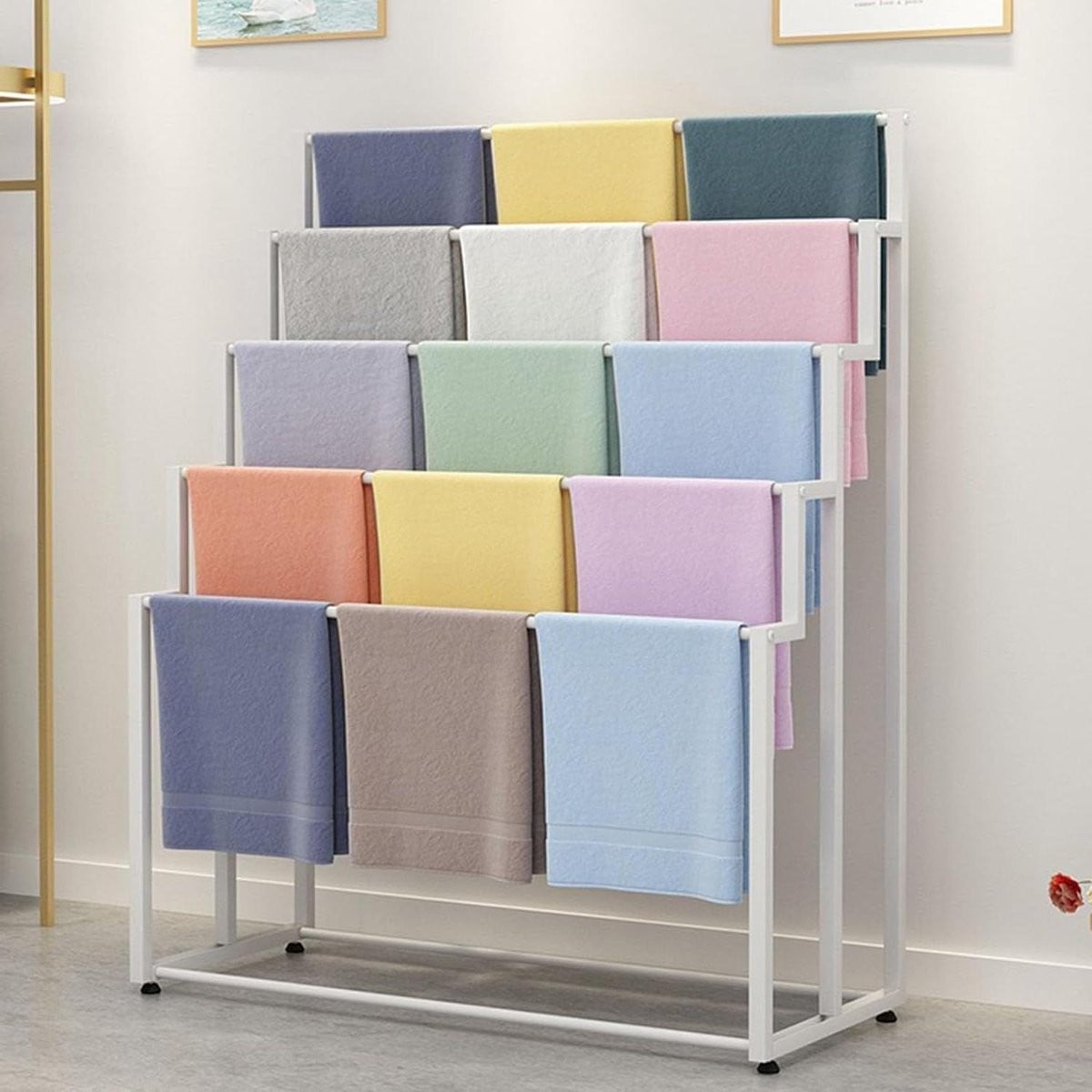 Goudkleurig Sjaal Displayrek met 5 Lagen voor Winkelpresentatie en Accessoires