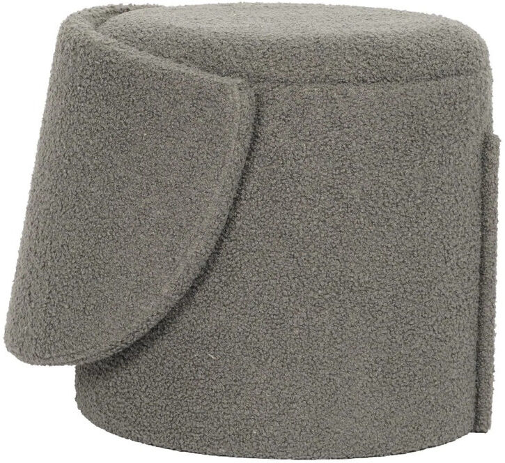 GC GAVENO CAVAILIA 3-in-1 Teddy Ottoman Stool with Hidden Storage, Foldable Upholstered Seat and Footrest for Bedroom, Living Room or Dressing Area Black 150L