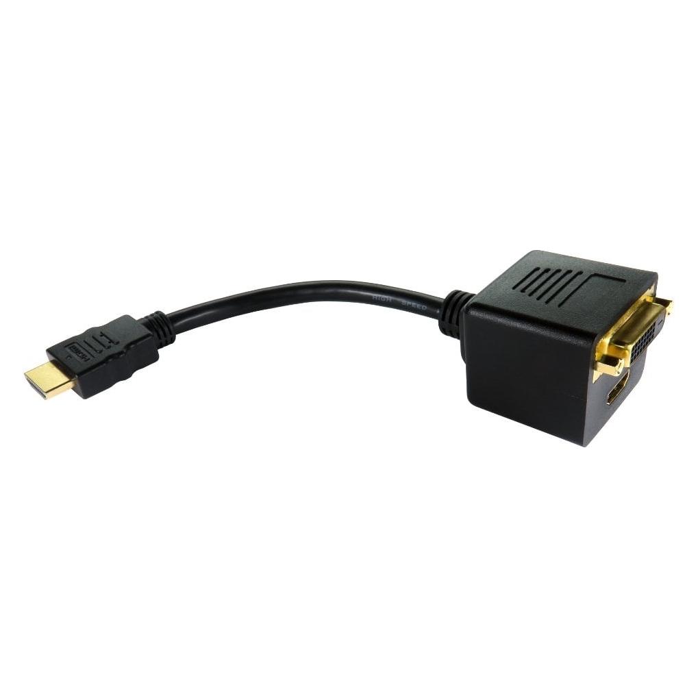 Cables Direct CDL HDMI M- 1XHDMI&1xDVI-D F Split (HDHD-2HDMIDVIFF)