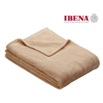 Wohndecke IBENA "Uni Fleecedecke Olbia", beige, B:150cm L:200cm, Polyester, Wohndecken, Wohndecke, einfarbig schick, Kuscheldecke
