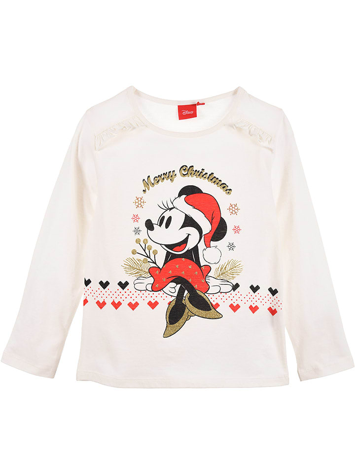 Disney Minnie Mouse Longsleeve "Minnie" in Weiß - 116