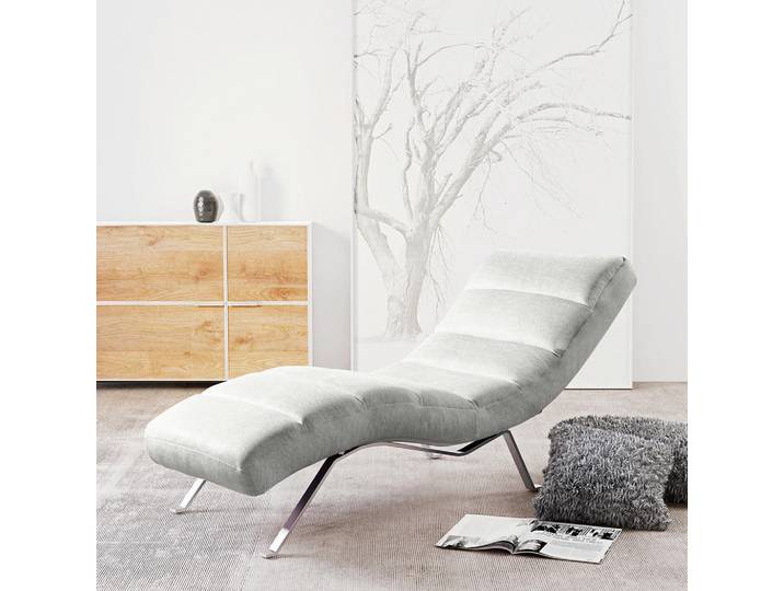 Livetastic Relaxliege Swing, Hellgrau, Metall, 1-Sitzer, 65x65x171 cm, Made in EU, Relaxfunktion, Rücken echt, Wohnzimmer, Sessel, Relaxliegen