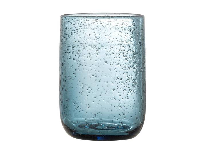 Gläser-Set BLOOMINGVILLE Tabby 330 ml, 4 Stück , blau, H:10,5cm Ø:7cm, Trinkgefässe, Gläser-Set