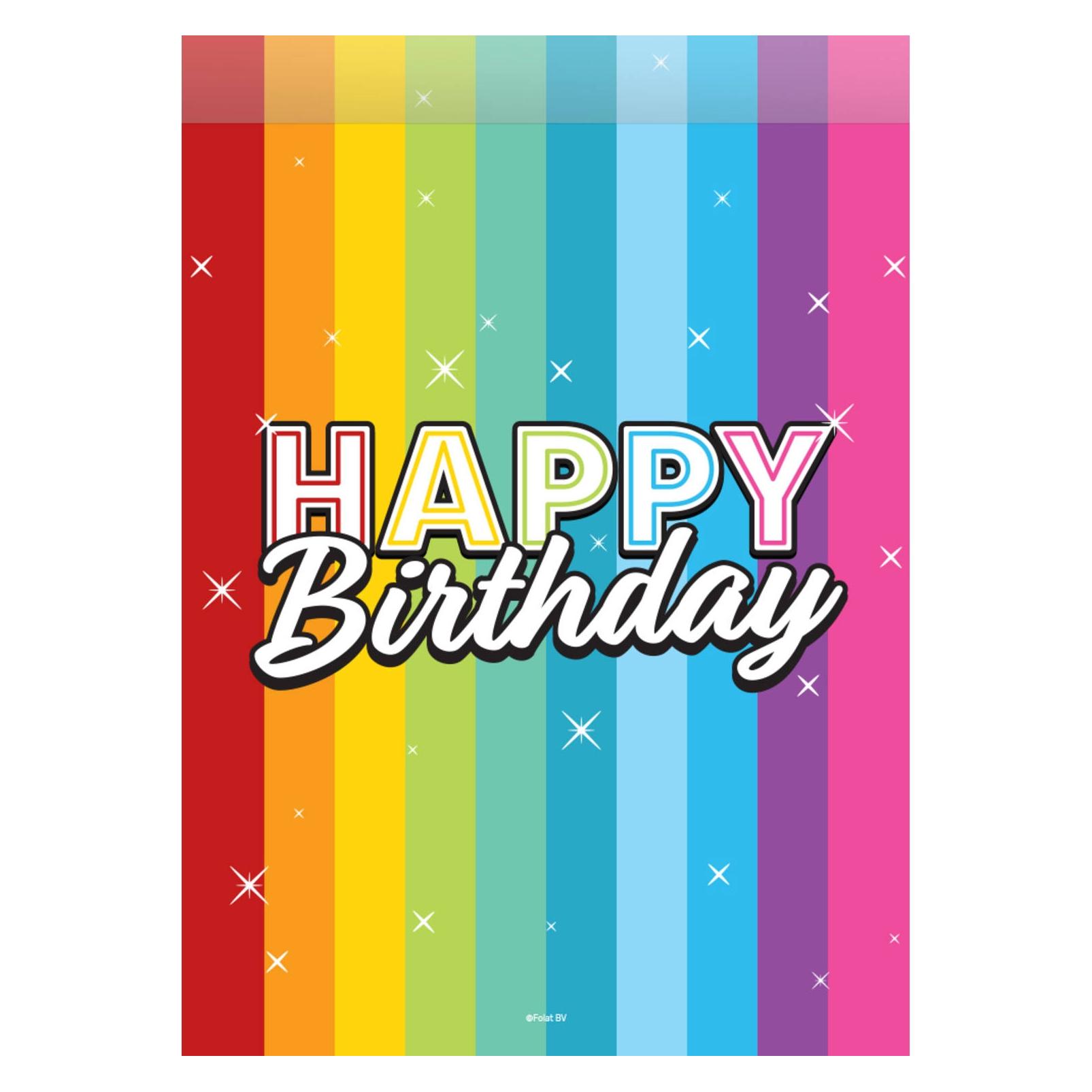 Folat Partytüten Happy Birthday (8 Stk.) (65823)