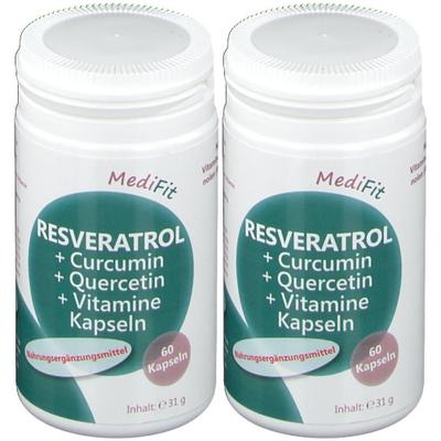 RESVERATROL+CURCUMIN+Quercetin+Vitamine Kapseln 2x 2x60 St