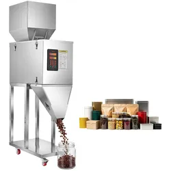 VEVOR Pulverabfüllmaschine Partikelspender Auto-Wiegefüllmaschine 20-5000g, Intelligentes Wiegen & Abfüllen, Edelstahlkonstruktion, Mit Fußpedal, Ideal für Nüsse Samen Tee Kaffeebohnen Getreide Gewürze