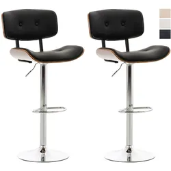 CLP 2er Set Barhocker Sarnia Kunstleder   Farbe: walnuss/schwarz