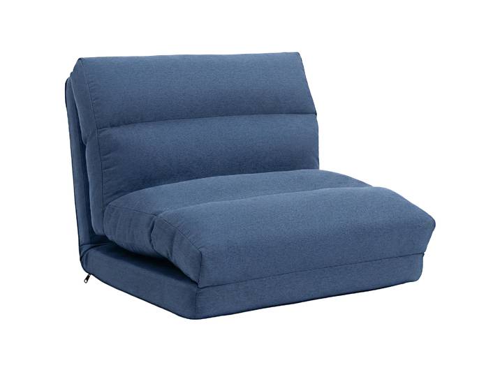 Fauteuil De Sol Canapé Paresseux - Homcom - Dossier Inclinable 90° À 180° - 70 X 72 X 56 Cm - Bleu Foncé