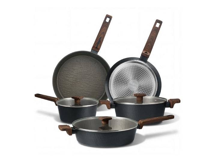 LuxusKollektion Pfannen-Set Topfset 11-tlg. Antihaft mit Glasdeckel