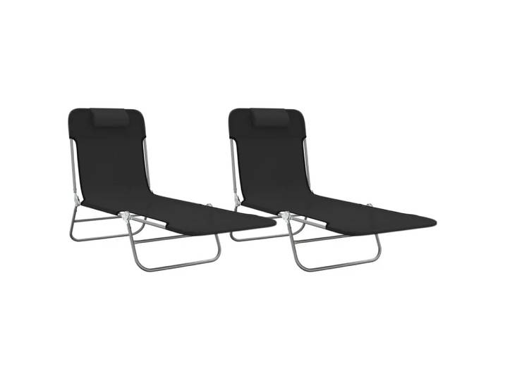VidaXL - Sonnenliege stahl, One Size, Schwarz