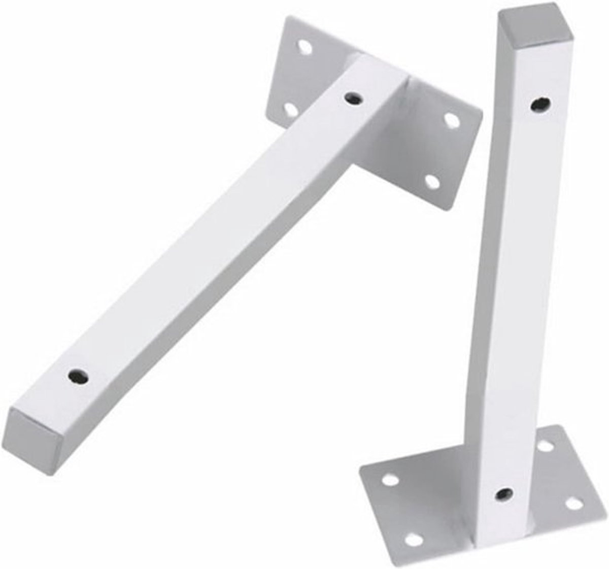 Witte metalen plankbeugel voor zwevende planken met verborgen ontwerp, 350 mm