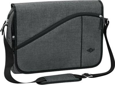 Messenger Bag COLLEGE, Polyester, Laptop-Innentasche, gepolst. Tragegurt, B400xT100xH300 mm, graumeliert