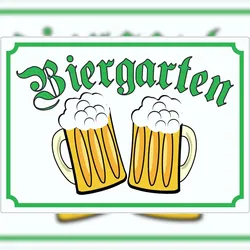 HB-Druck Biergarten Aufkleber A8 (52x74mm)
