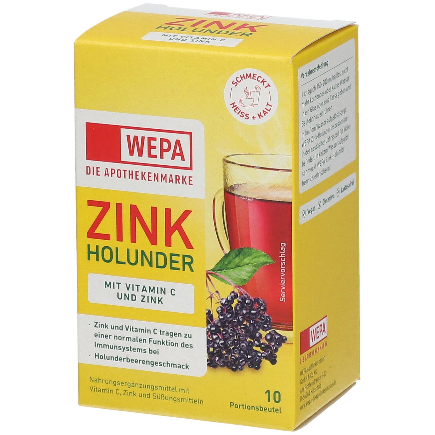 Wepa Zink Holunder+Vit.C+Zink Pulver 10x10 g