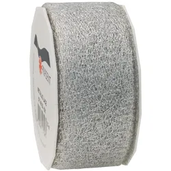 PRÄSENT Geschenkbänder 40 mm x 20 m silber