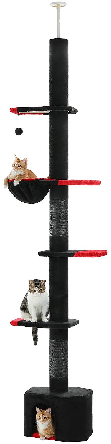 Katzenbaum, verstellbare Höhe, mehrere Plattformen, AMT0187BK, L-a