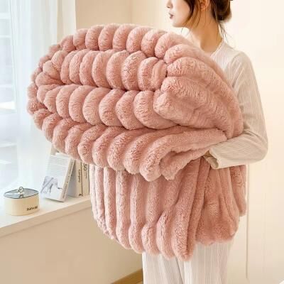 Inspired Finds Thick Wide Striped Flannel Multifunctional Blanket All Purpose Home Throw 7 70.87x78.74in