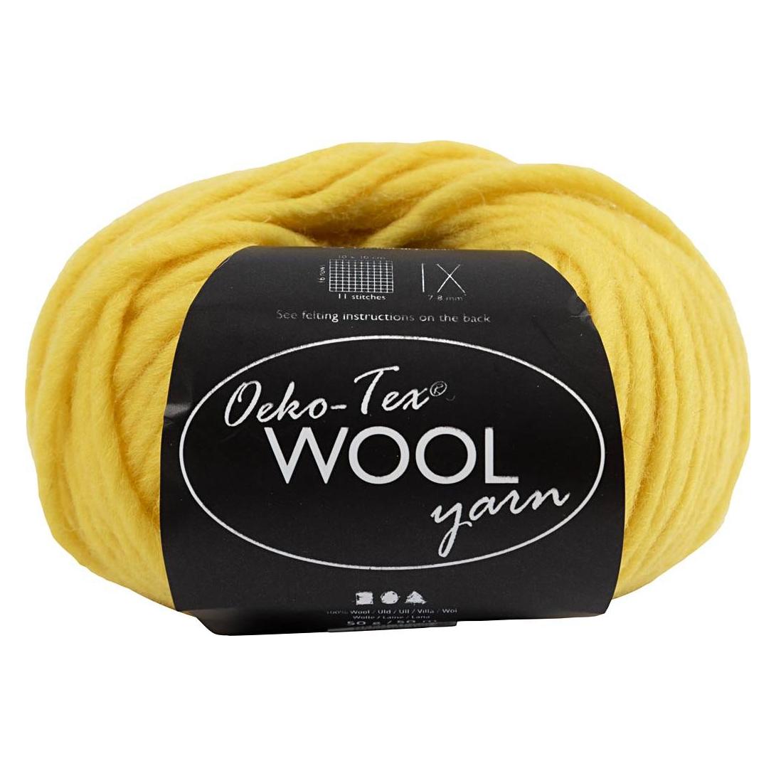 Default Wool yarn, L: 50 m, needle 8-9, yellow, 50 g/ 1 ball (50 m) (4824602)