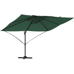 Helloshop26 - Moderne neigbarer und drehbarer Sonnenschirm Garten Terrasse 351 x 250 x 260 cm aus grünem Polyester