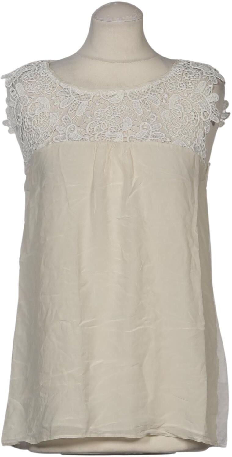 Hallhuber Damen Bluse, Cremeweiß, Gr. EU 38, Viskose / Seide / Baumwolle - Second Hand