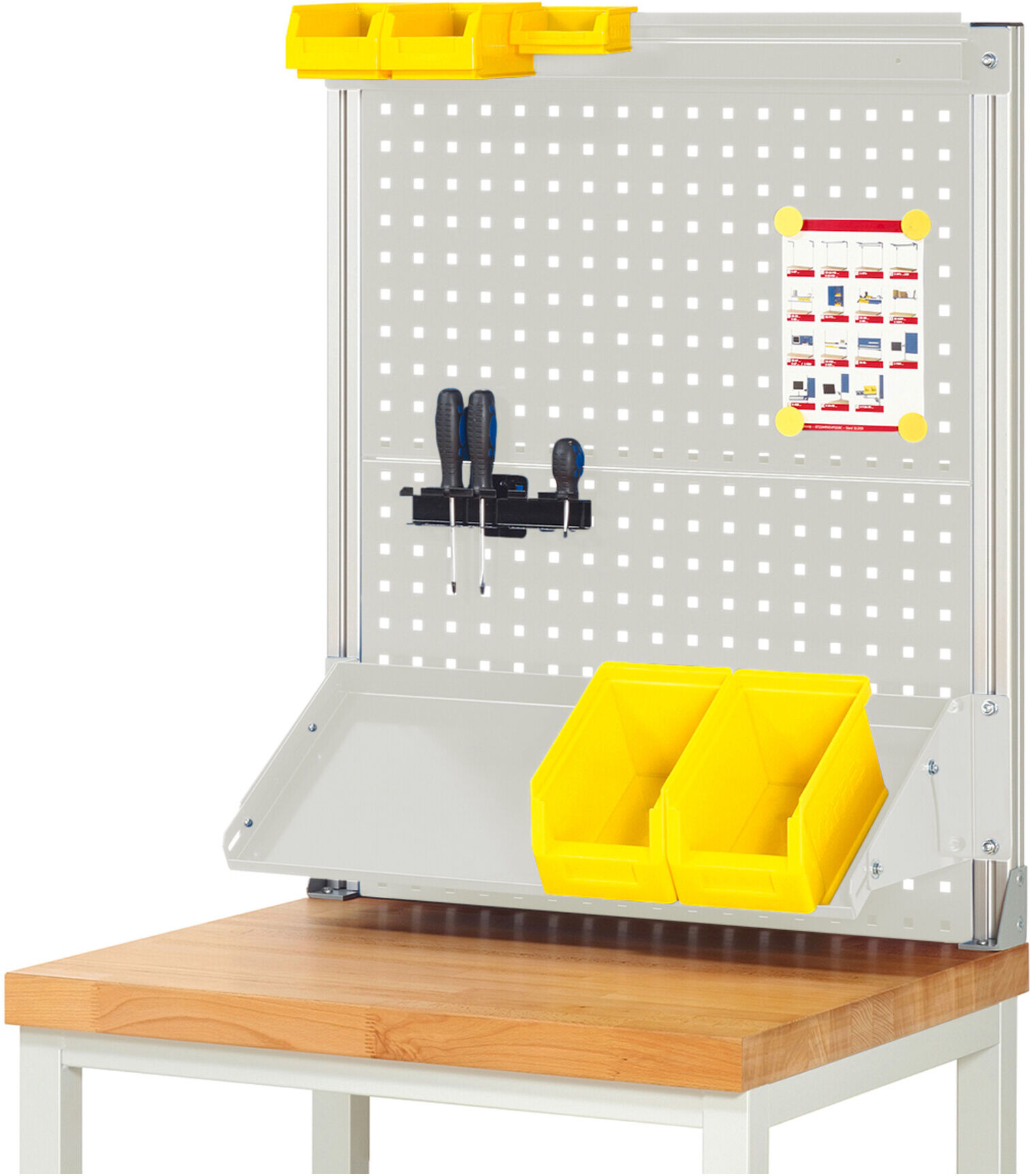 Rau System-Aufbau (Komplettset-02 B750 mm), zur Montage auf Arbeitsplatte, RAL7035 (SAE-KM02-0750.12)