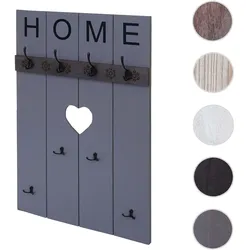 Wandgarderobe HWC-C89 Home, Garderobenpaneel Garderobe, Shabby-Look Vintage, 8 Haken 91x60cm ~ grau-blau