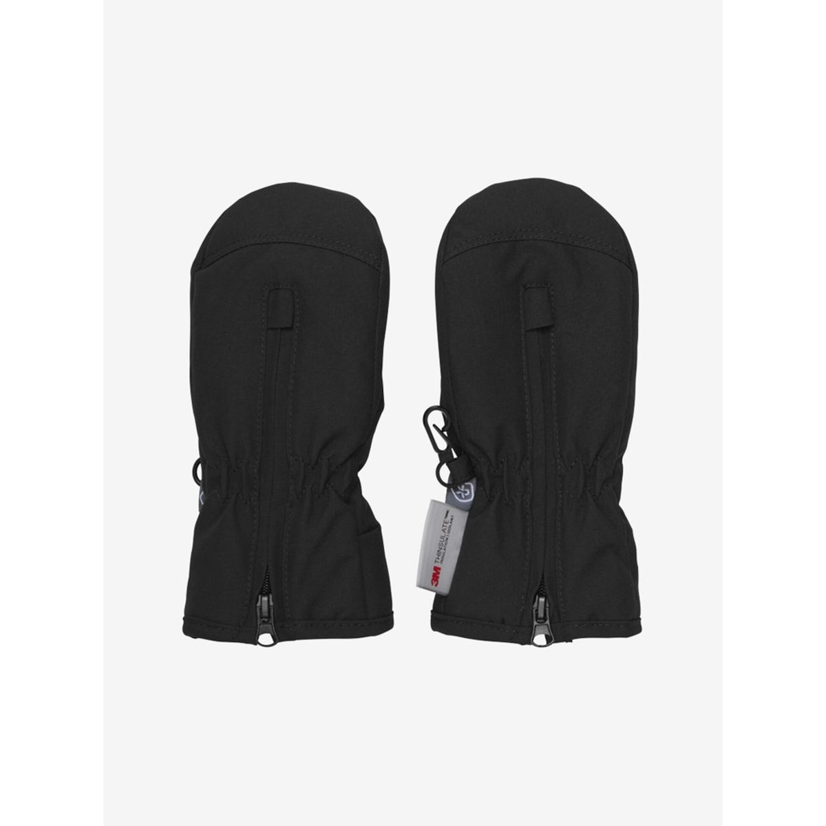 Color Kids Mittens W. Zipper 6480 black (1191) 6-12M 6480-1191-6-12M