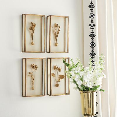 Fleur de Tole Gold Wall Decor - Plaque I - Ballard Designs