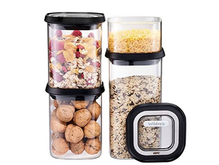 GEFU PANTRY Lot de 4 boîtes de conservation avec couvercle hermétique 400 ml\, 2 x 900 ml\, 1400 ml