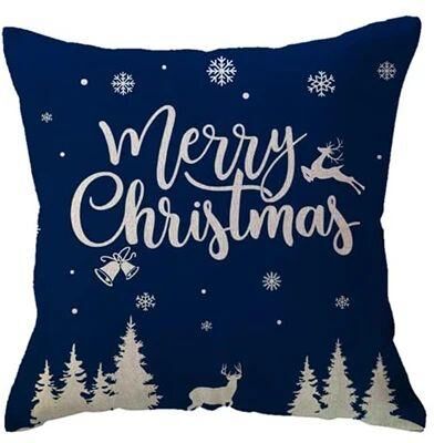 Uplift Treasures Blue Snowflake Christmas Pillow Cover style 4 15.7 15.7 In