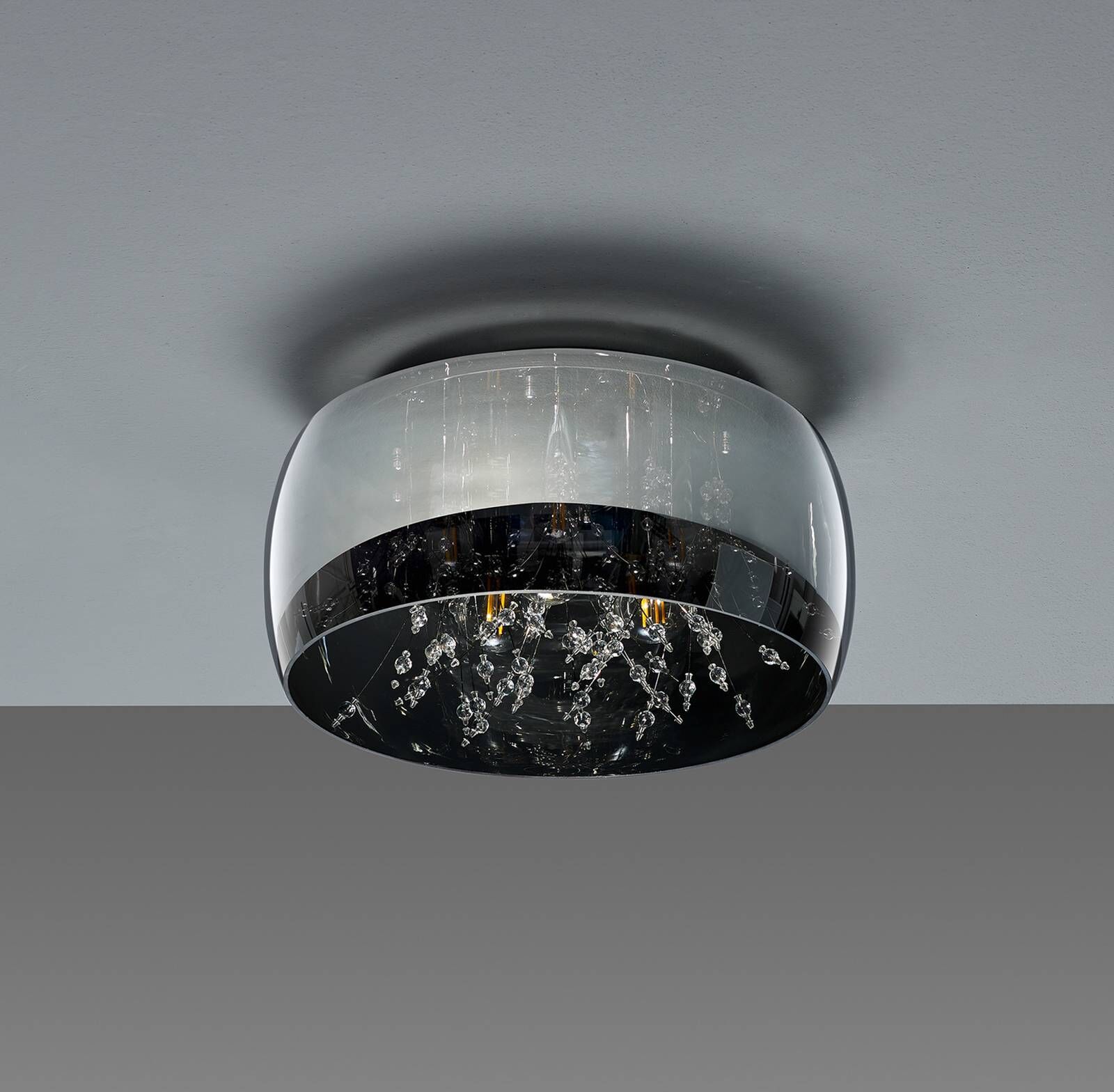 Trio Lighting Ceiling Light Crystel, dimmable, Chrome / silver, Living / Dining Room, Glass, Modern, Ceiling Light