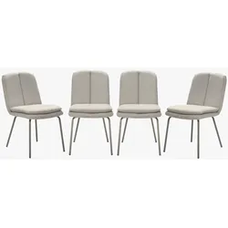 STÜHLE 4er Set aus Stoff Beine aus beige lackiertem Metall 64,5/48/85 cm