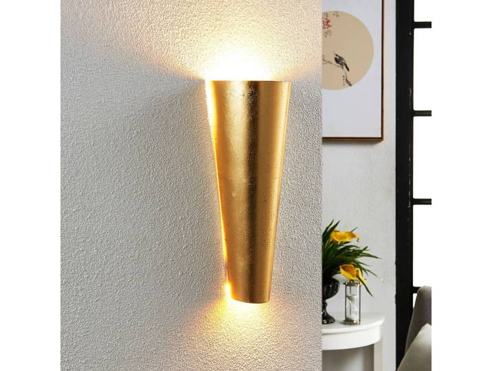 Wandlampe Conan Lindby, dimmbar, messing / gold, für Wohn- / Esszimmer, Metall, Modern, Wandleuchte, Wandlampe Innen