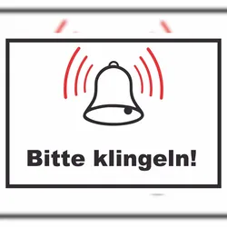 HB-Druck Bitte klingeln Schild A2 Rückseite selbstklebend
