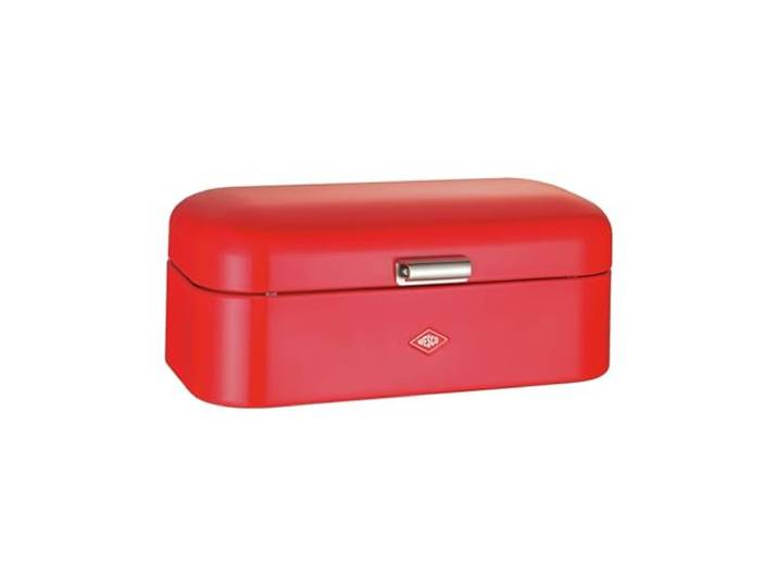 WESCO Grandy Brotkasten in der Farbe redorange, pulverbeschichtetes Stahlblech, Lüftungslöcher und stabiler Handgriff, Special Edition Weihnachten, 420 x 220x 170 mm