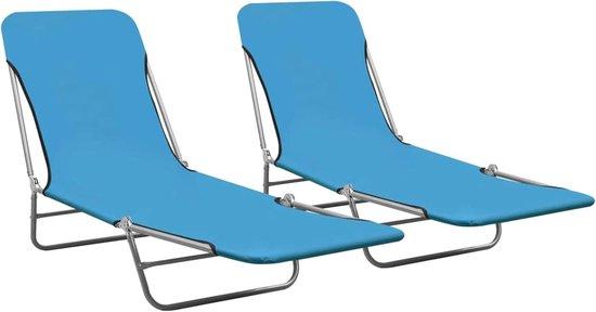 Famanu Set von 2 Faltbaren Liegen für Garten und Strand - Verstellbar