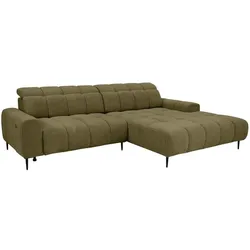 BOOOM Ecksofa mit Funktion Rom Stoff Grün Olive