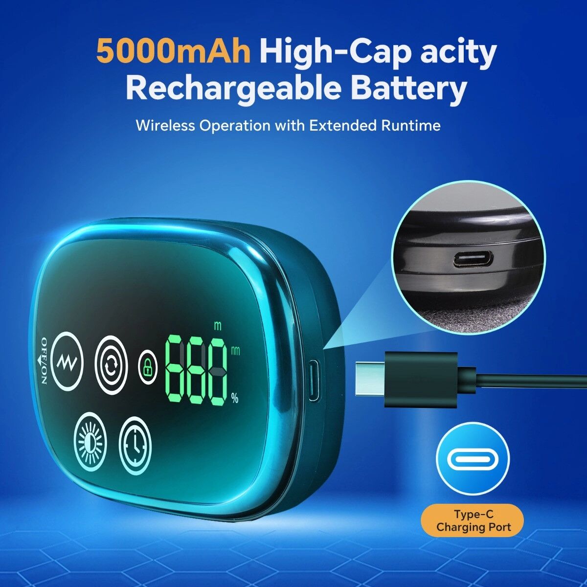 INF Vibrationsmassage Rotlicht-Knie-Massagegerät mit 42 Dual-Core-LEDs, 5000mAh Akku, verstellbarer Vibration & Digitalanzeige Schwarz