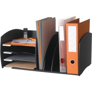 Paperflow Schreibtisch-Organizer 3020.01, Kunststoff, 8 Fächer, schwarz