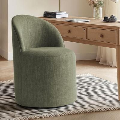 Housely Upholstered Linen Office Chair with Wheels