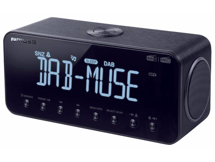Muse M-196 DBT - Radiowecker, FM, DAB+ Radio, Netzbetrieb, Batteriebetrieb Radiowecker – DAB Radiowecker – schwarz