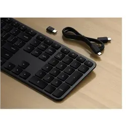 Satechi Slim EX3 Drahtlose Tastatur (US, Kabellos), Tastatur, Schwarz