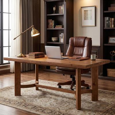 Bluebell "63-inch Solid Wood Office Executive Computer Desk with 1.97"" Thickened Tabletop"