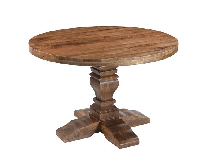 Table en bois massif AHRAI ronde Ø 120cm Marron