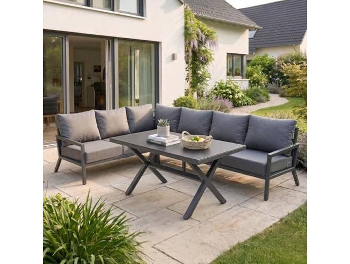 BRAST Gartenlounge-Set Aluminium Adria viele Varianten & Module bis zu 5 Personen Sofa Sessel Tisch korrosionsfrei wetterfest Loungemöbel Essgruppe Ecksofa Set 2