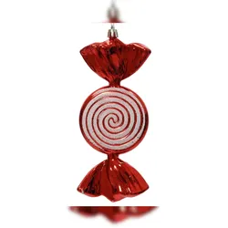 Christmas Decorations Christbaumschmuck Kunststoff 18cm Bonbon Figur zum Aufhängen - Weihnachtsbaum Anhänger Weihnachten Weihnachtsbaumschmuck bruchfest Süßigkeit Rot Weiß
