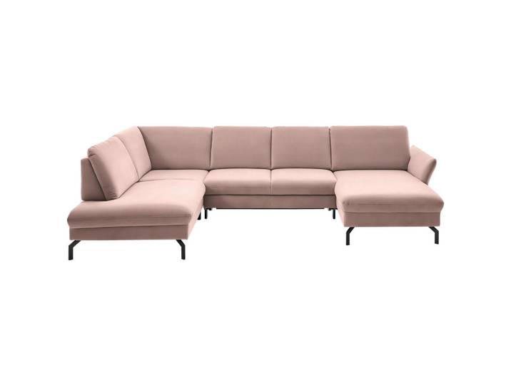 Beldomo System Wohnlandschaft, Rosa, Metall, 5-Sitzer, U-Form, 335x220 cm, Goldenes M, Stoffauswahl, Sitzqualitäten, seitenverkehrt erhältlich, individuell planbar, Wohnzimmer, Sofas & Couches, Wohnlandschaften, Wohnlandschaft U-Form