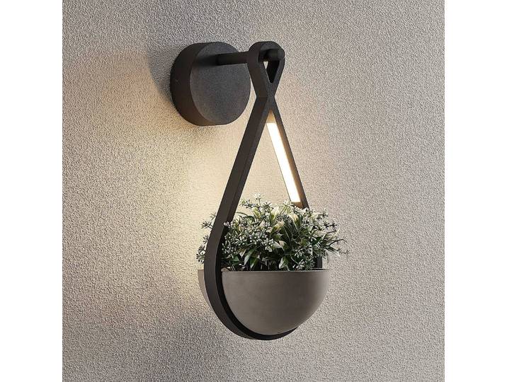 Außenwandleuchte Florka Lucande, alu / grau / zink, Aluminium, Modern