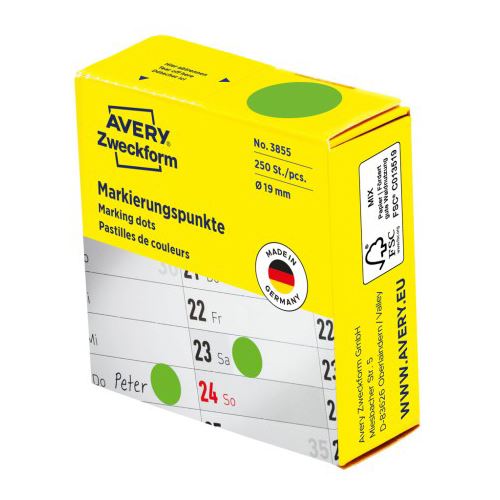 AVERY Zweckform Klebepunkte 3855 grün Ø 19,0 mm