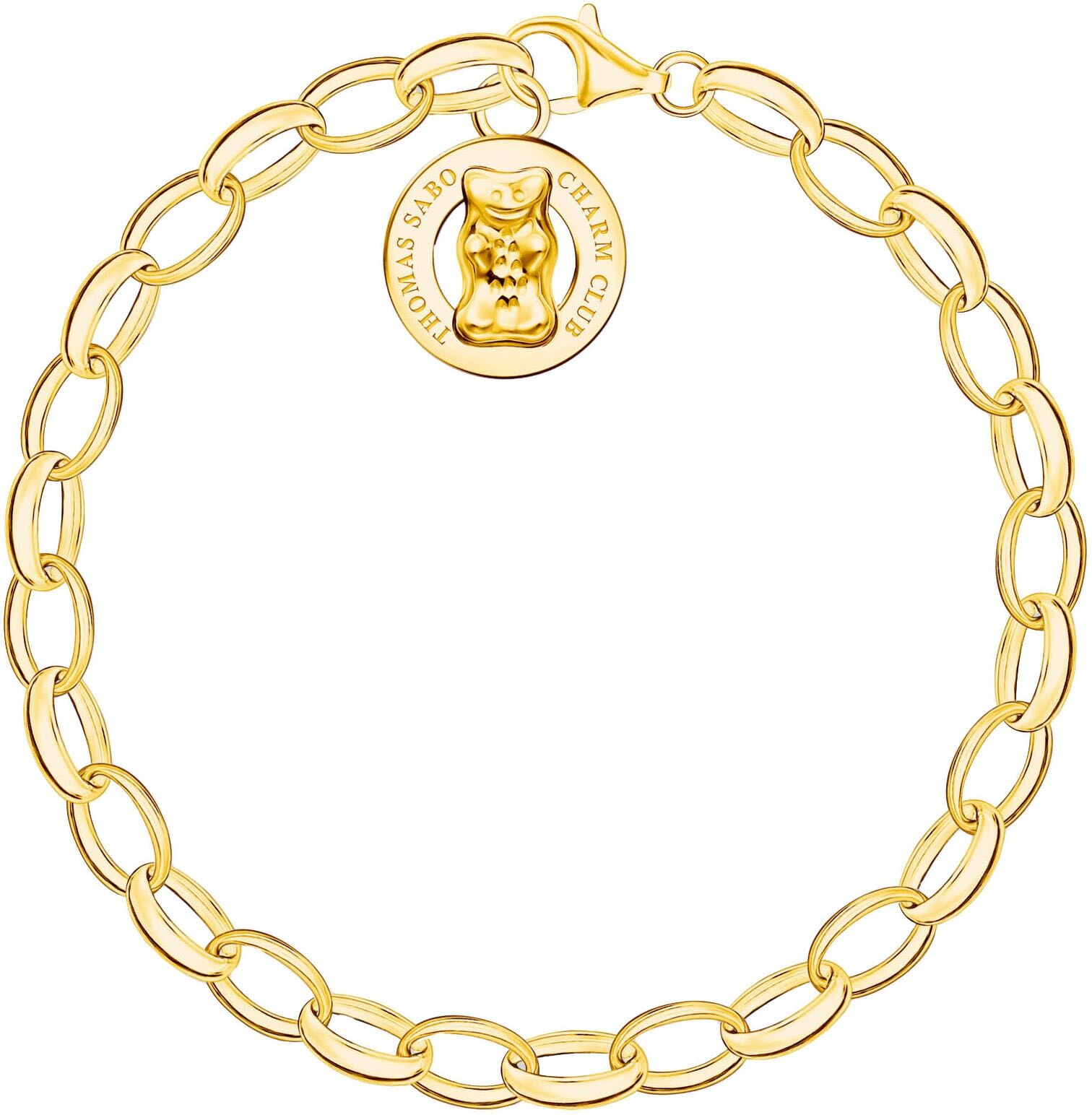 Charm-Armband THOMAS SABO "THOMAS SABO x HARIBO Schmuck: Charm-Armband" Gr. 17, gold (gelbgoldfarben), Armbänder, Damen, 17, Silber 925 (recycelt), Charm-Armband
